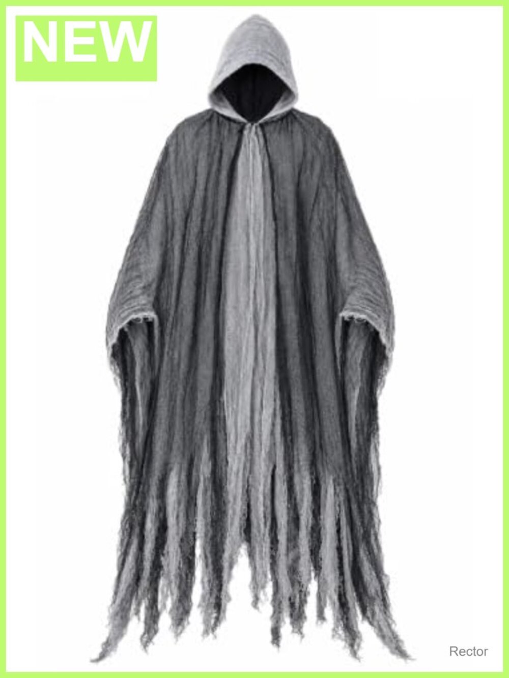 Adult Grim Reaper Hooded Robe Costume Mesh Cloak Halloween Cosplay
